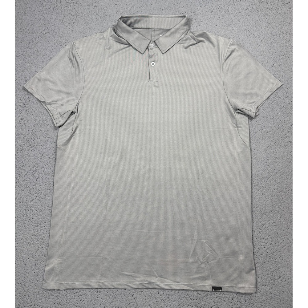 Barbell Apparel Polo Shirt Mens XL Gray Mesh Performance Gym Training Athletic